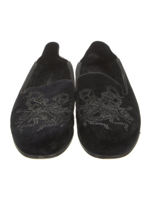 Alexander McQueen Velvet Embroidered Accent Loafers