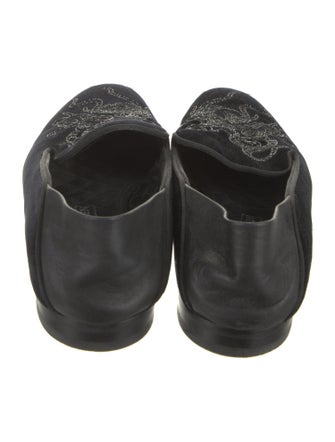 Alexander McQueen Velvet Embroidered Accent Loafers