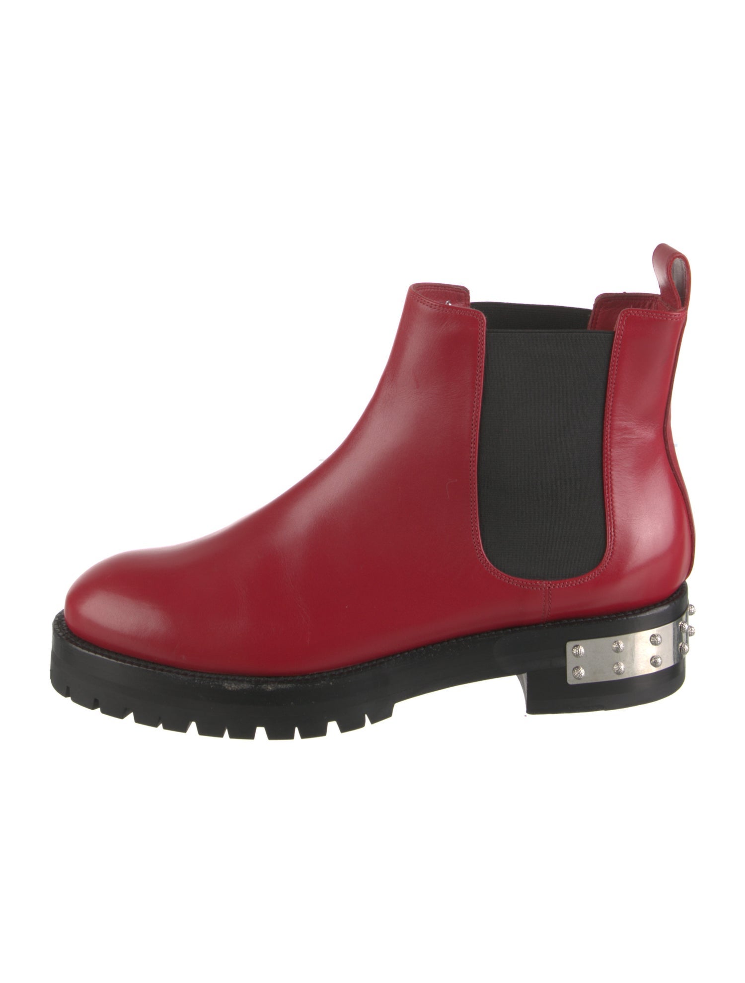 Alexander McQueen Leather Colorblock Pattern Chelsea Boots
