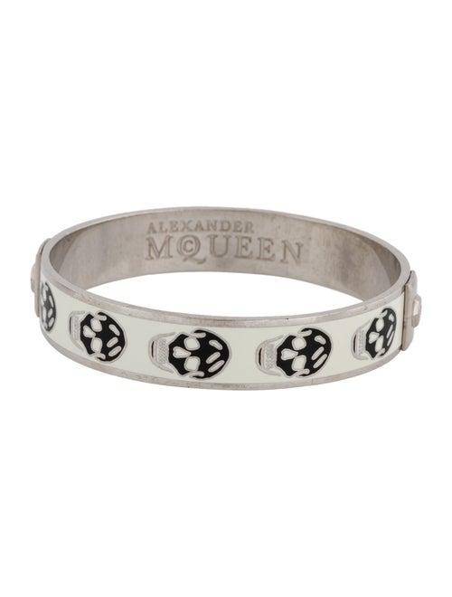 Alexander McQueen Enamel Skull Bangle Bracelet