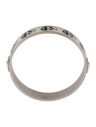 Alexander McQueen Enamel Skull Bangle Bracelet