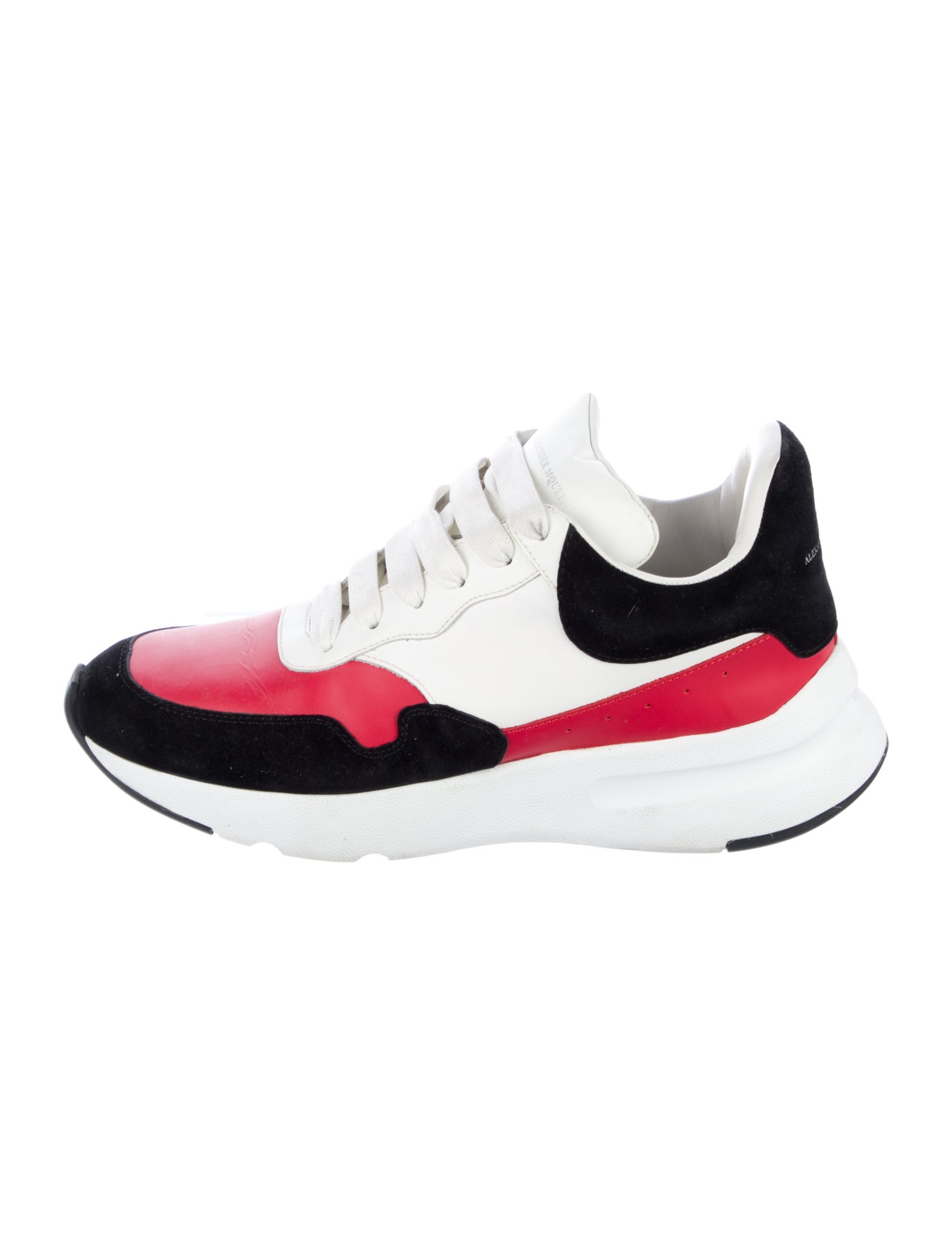 Alexander McQueen Leather Colorblock Pattern Athletic Sneakers