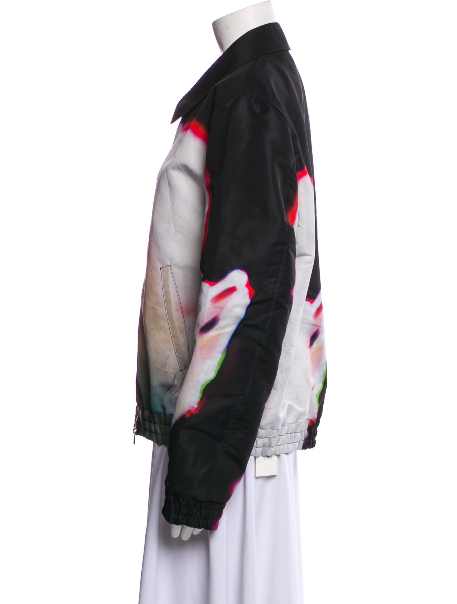 Alexander McQueen Colorblock Pattern Bomber Jacket