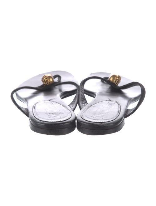 Alexander McQueen Skull Suede Flip Flops