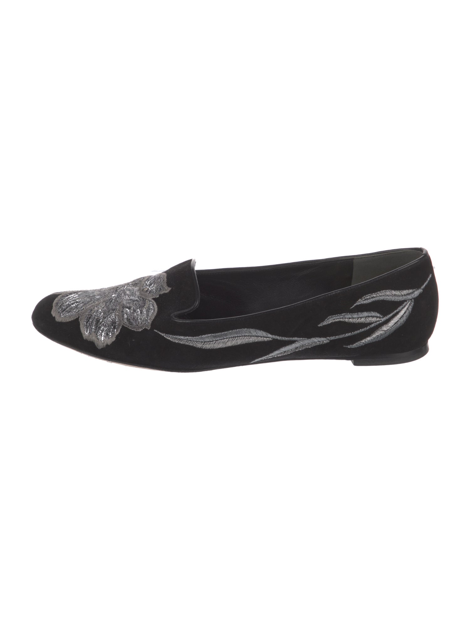 Alexander McQueen Suede Embroidered Accent Loafers