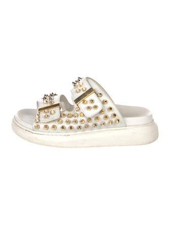 Alexander McQueen Spike Accents Leather Slides