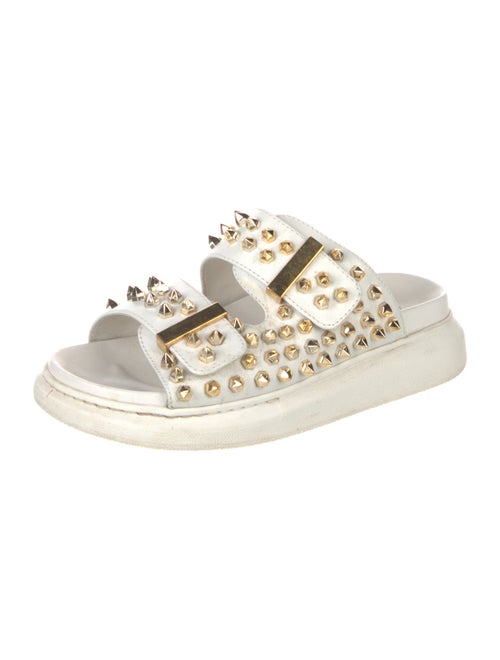Alexander McQueen Spike Accents Leather Slides
