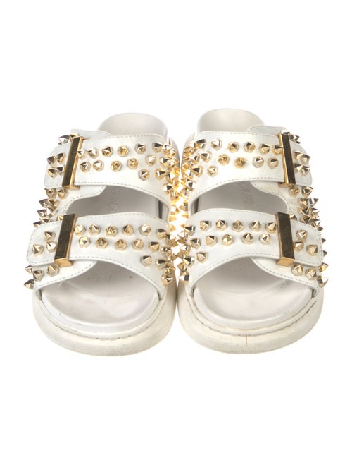 Alexander McQueen Spike Accents Leather Slides