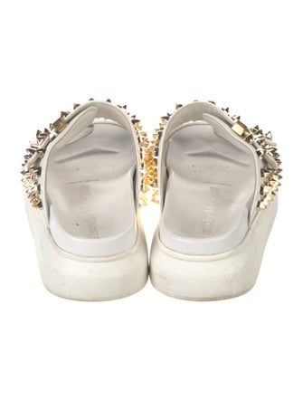 Alexander McQueen Spike Accents Leather Slides