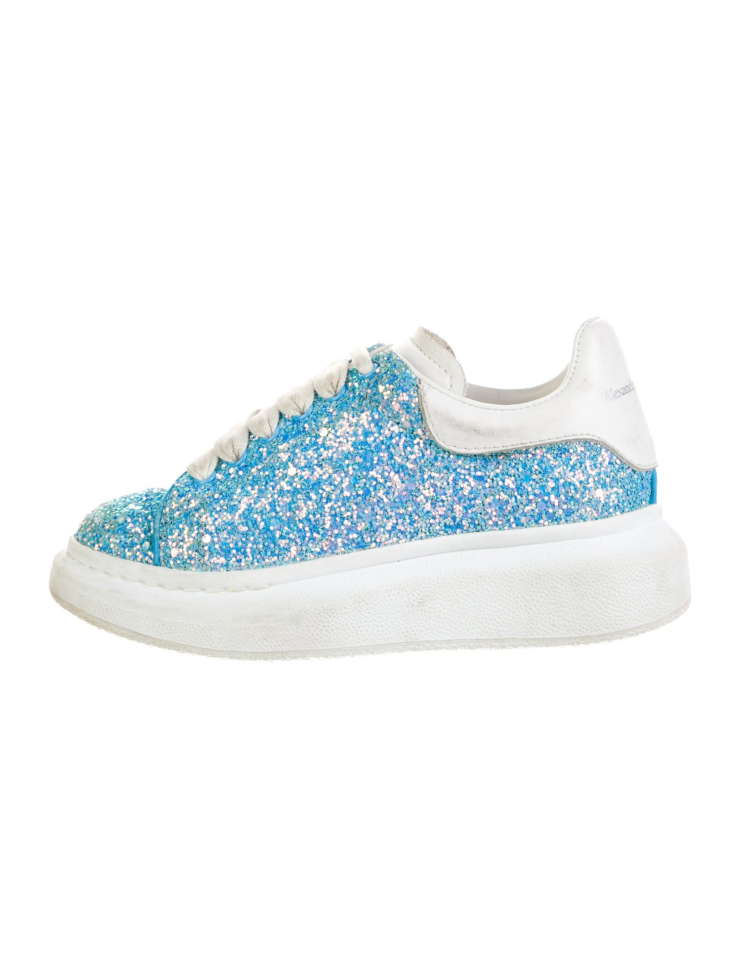 Alexander McQueen Girls' Leather Glitter Larry Sneakers