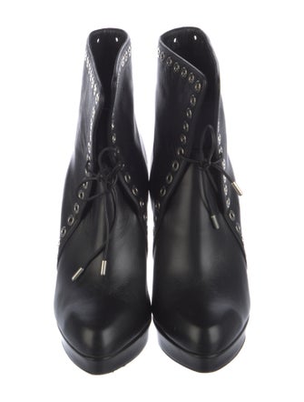 Alexander McQueen Leather Lace-Up Boots