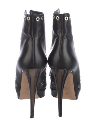 Alexander McQueen Leather Lace-Up Boots