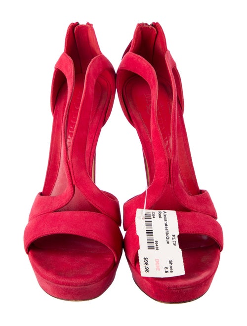 Alexander McQueen Suede Printed Slingback Sandals