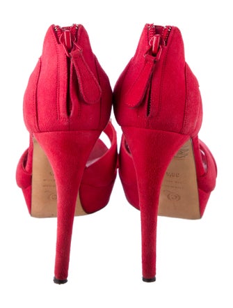 Alexander McQueen Suede Printed Slingback Sandals