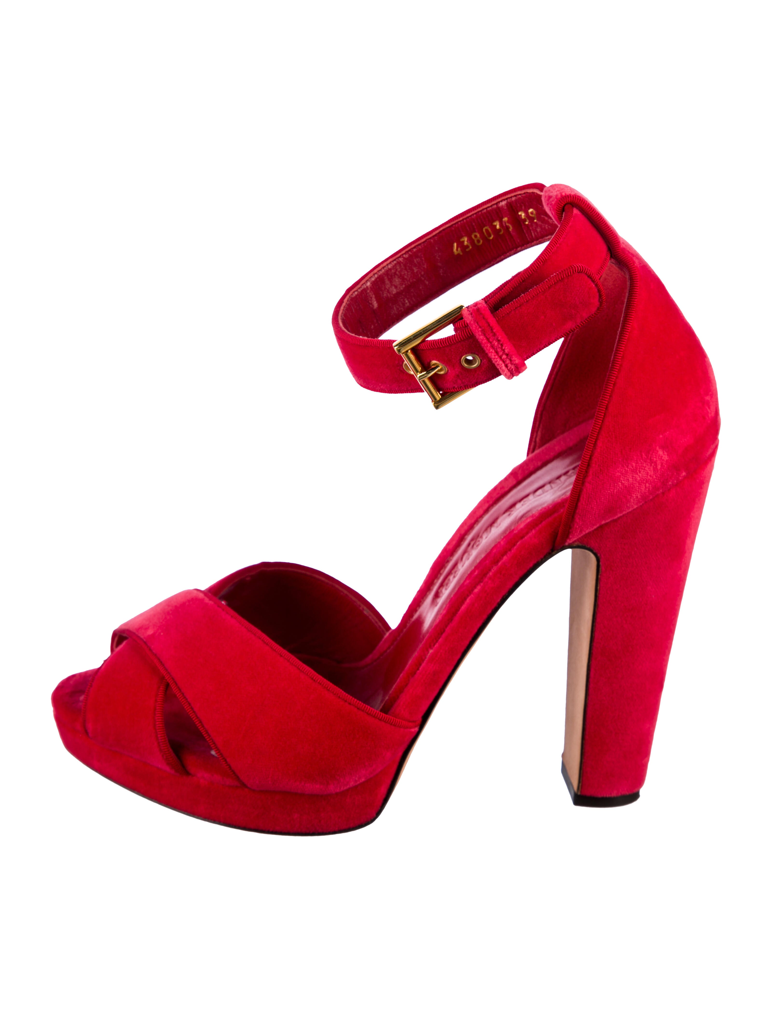 Alexander McQueen Velvet Printed Sandals