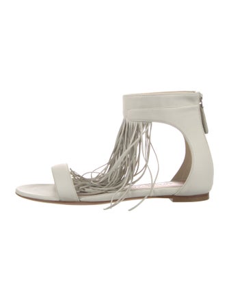 Alexander McQueen Leather Animal Print Gladiator Sandals