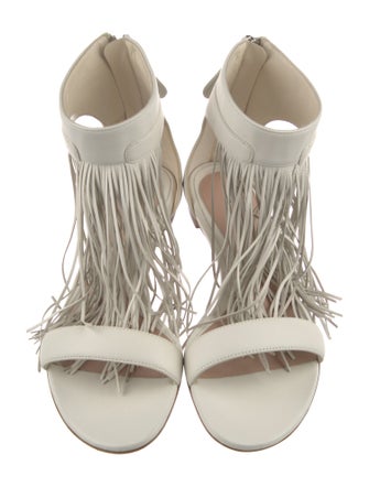 Alexander McQueen Leather Animal Print Gladiator Sandals