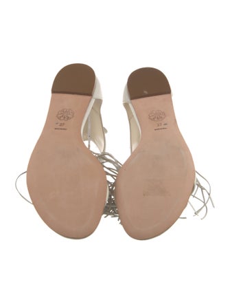 Alexander McQueen Leather Animal Print Gladiator Sandals