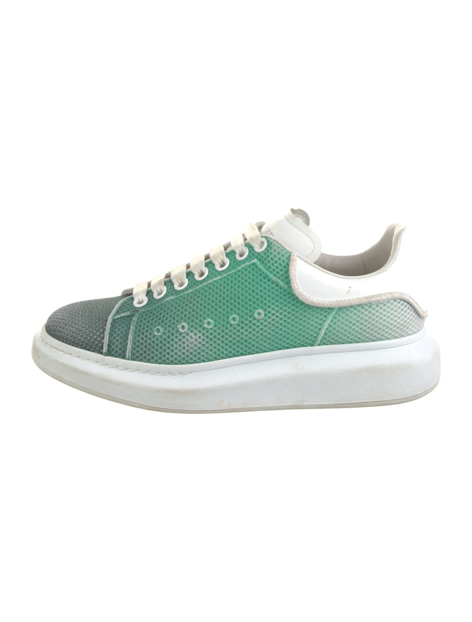 Alexander McQueen Tie-Dye Print Leather Trim Embellishment Sneakers