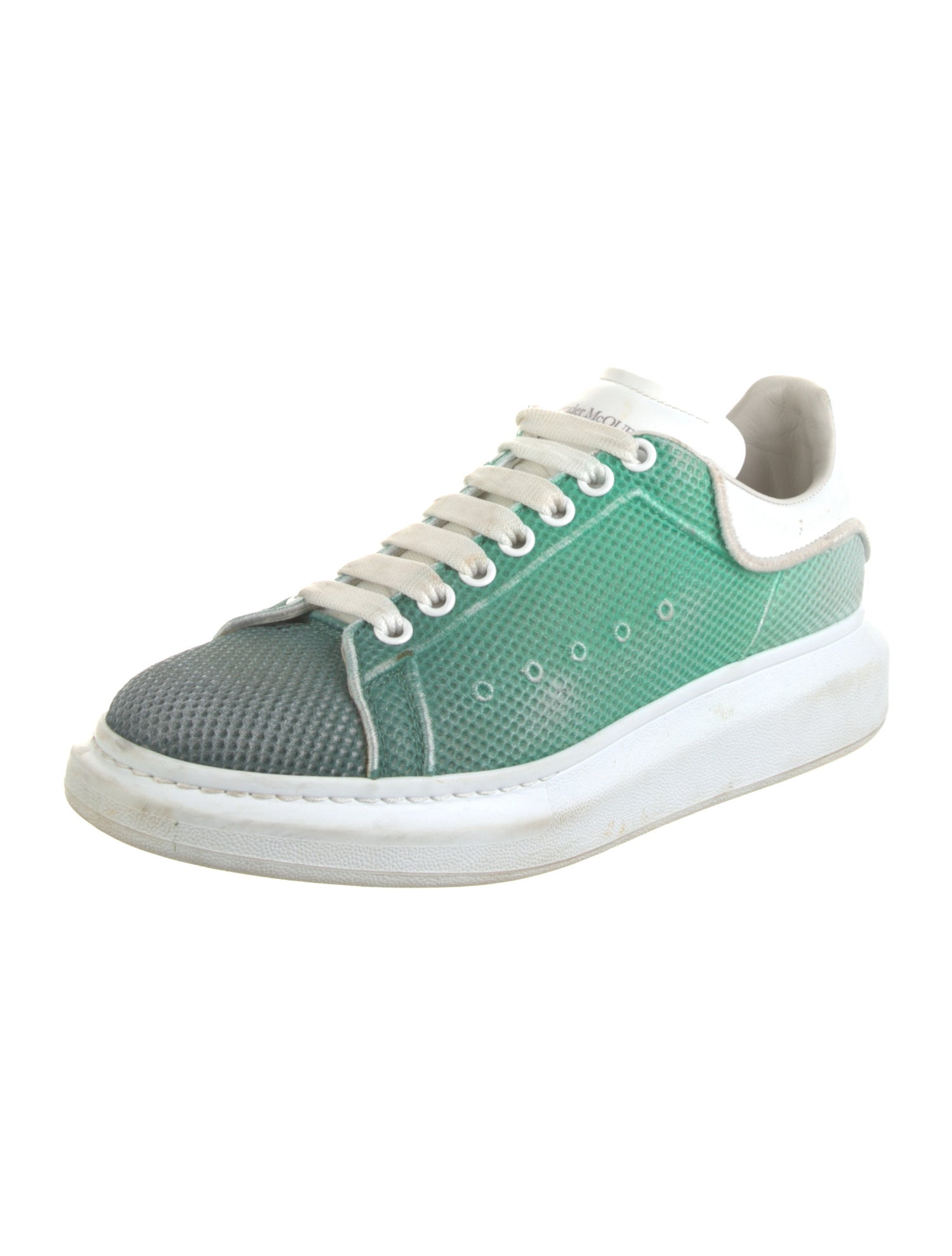 Alexander McQueen Tie-Dye Print Leather Trim Embellishment Sneakers