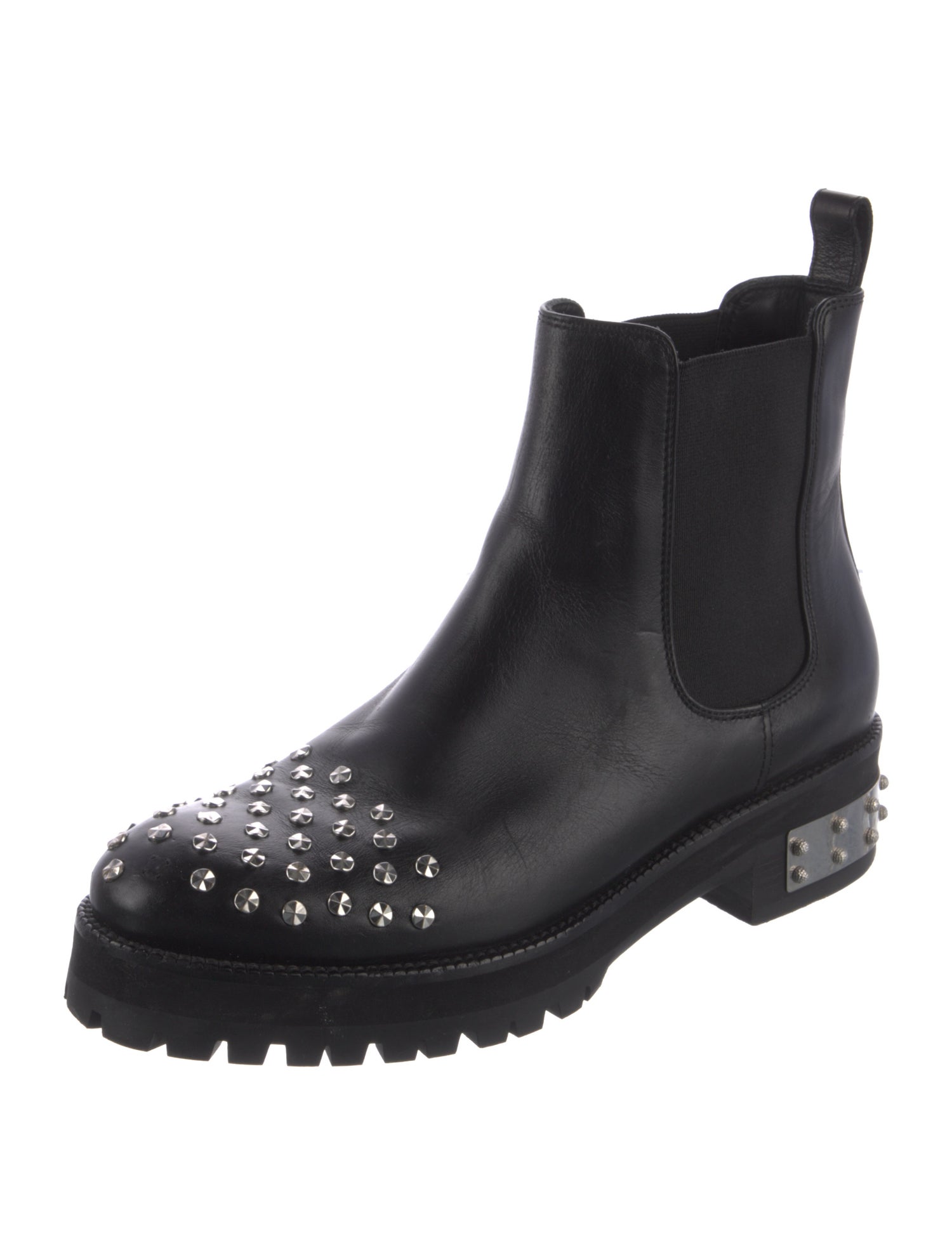 Alexander McQueen Leather Studded Accents Chelsea Boots