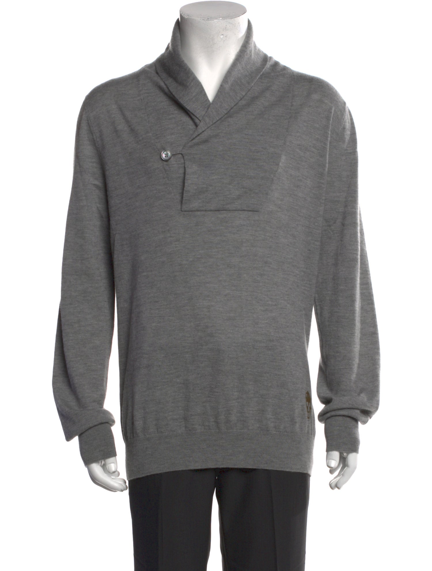 Alexander McQueen Skull V-Neck Polo Sweater