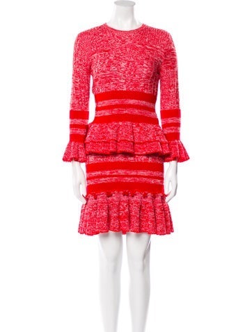 Alexander McQueen Suits and Sets Wool Ruffle Embellishment Skirt Set L