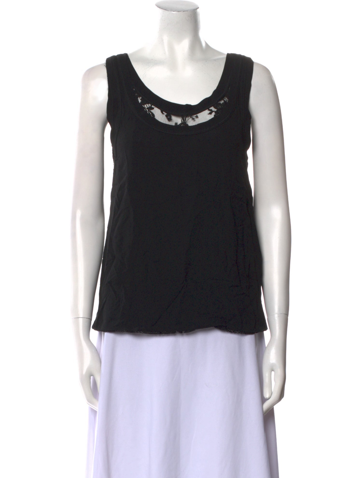 Alexander McQueen Silk Scoop Neck Top