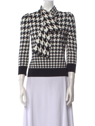 Alexander McQueen Wool Houndstooth Print Sweater