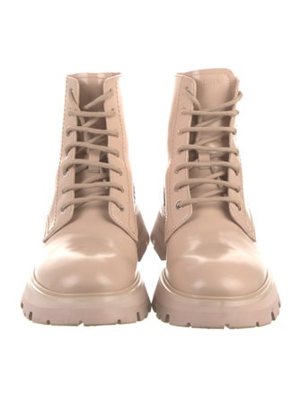 Alexander McQueen Leather Combat Boots