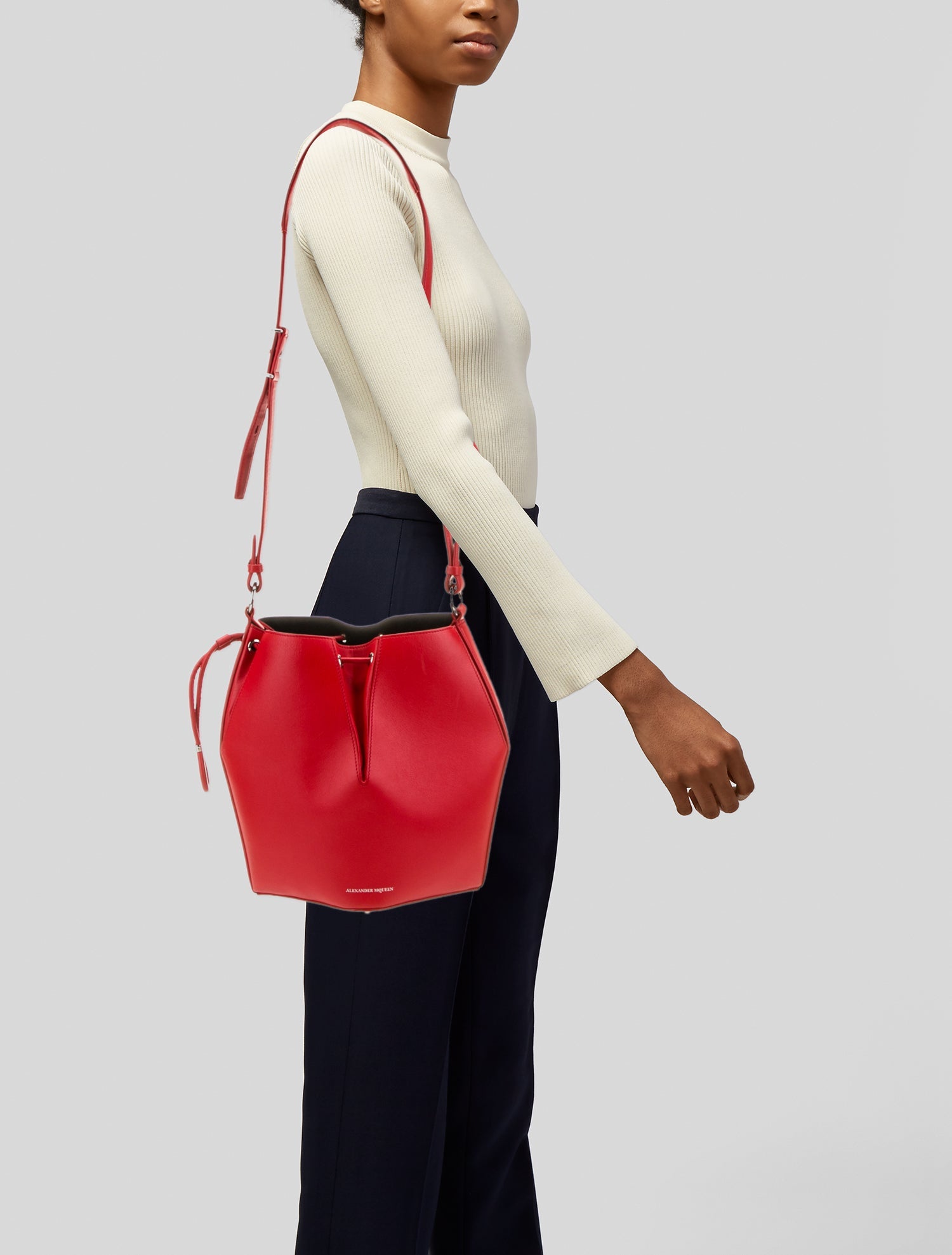 Alexander McQueen Leather Bucket Bag