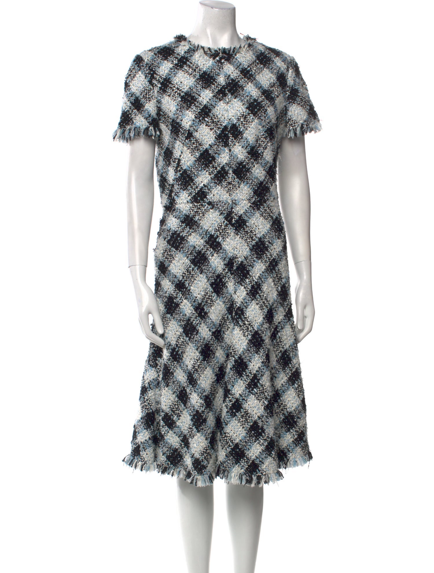Alexander McQueen Plaid Print Midi Length Dress
