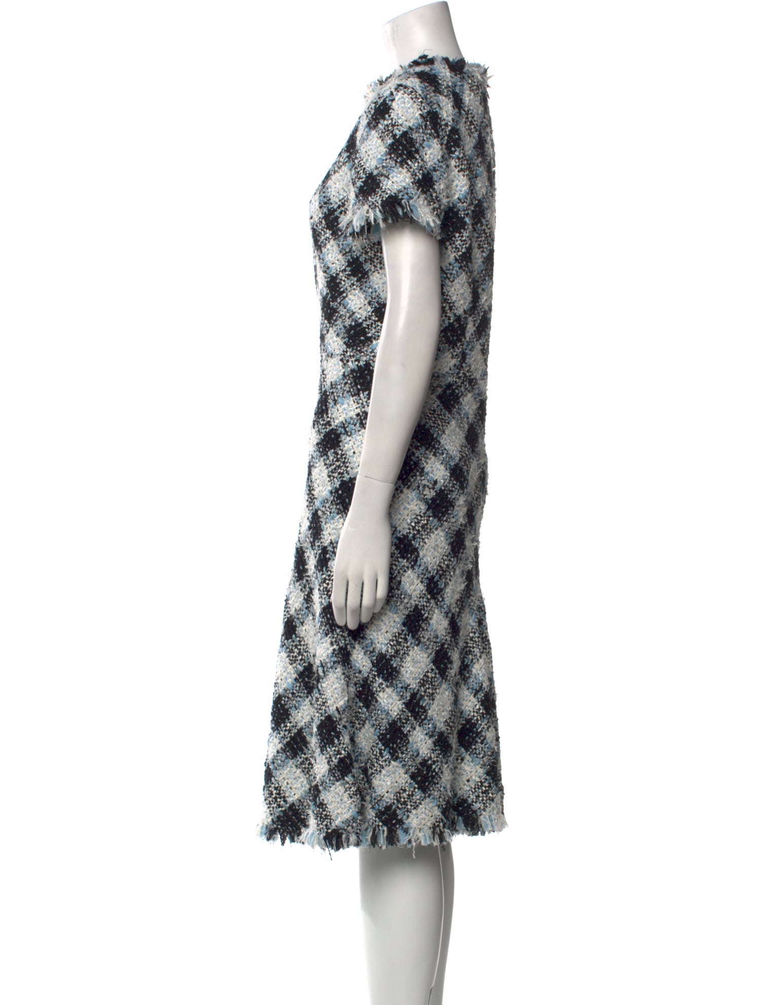 Alexander McQueen Plaid Print Midi Length Dress