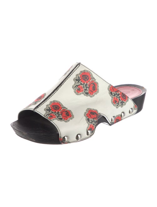 Alexander McQueen Leather Printed Slides