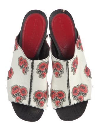 Alexander McQueen Leather Printed Slides