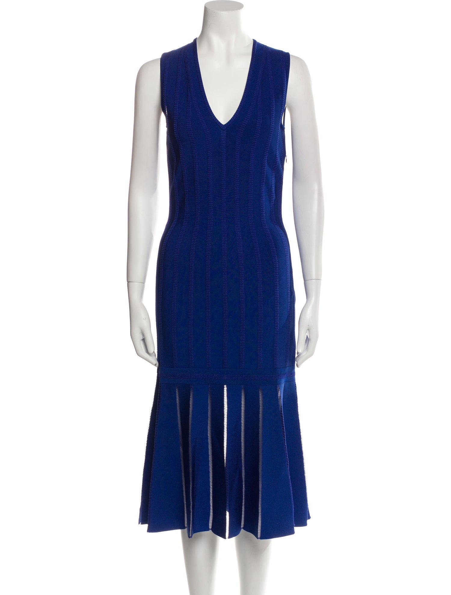 Alexander McQueen V-Neck Midi Length Dress
