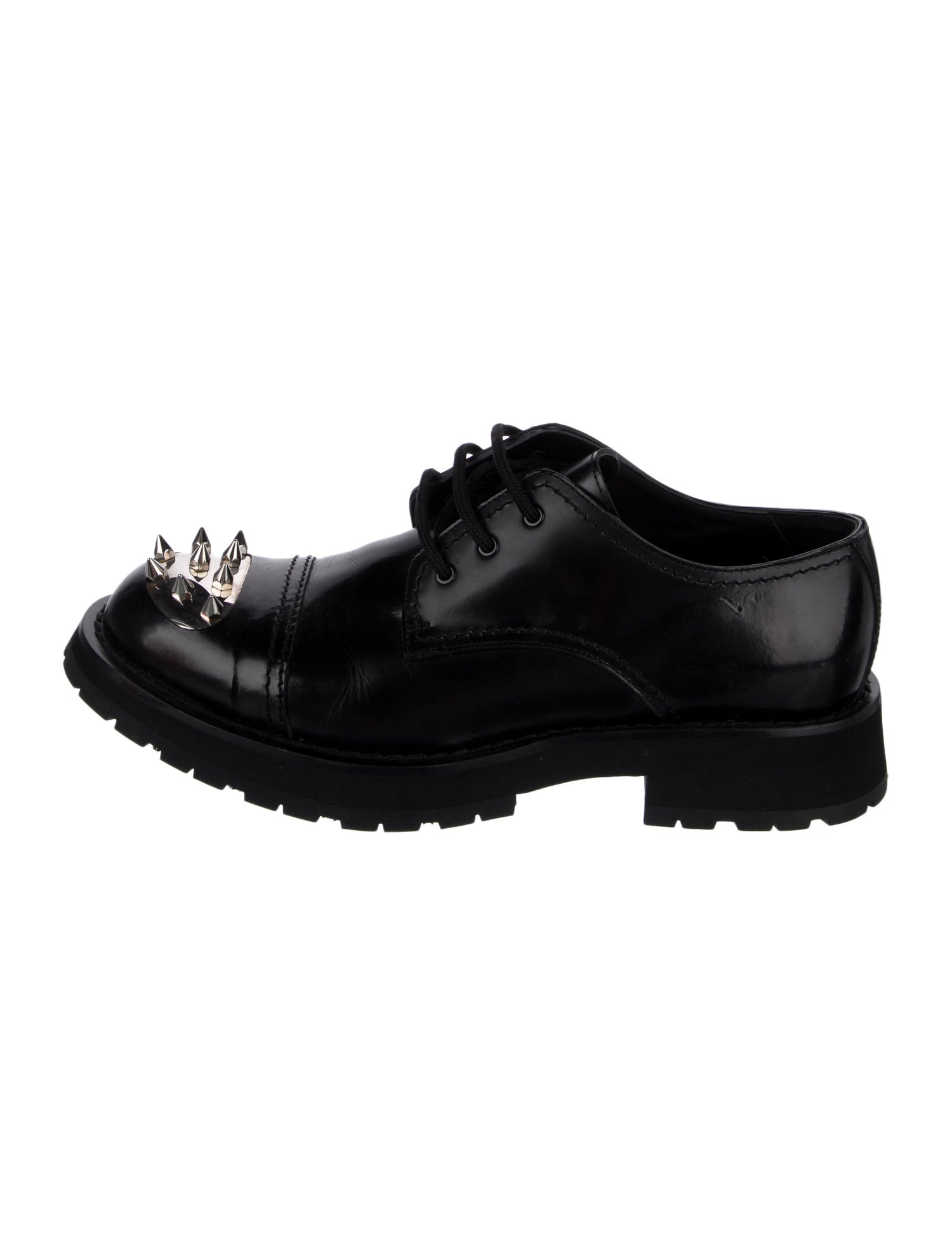 Alexander McQueen Leather Studded Accents Derby Shoes