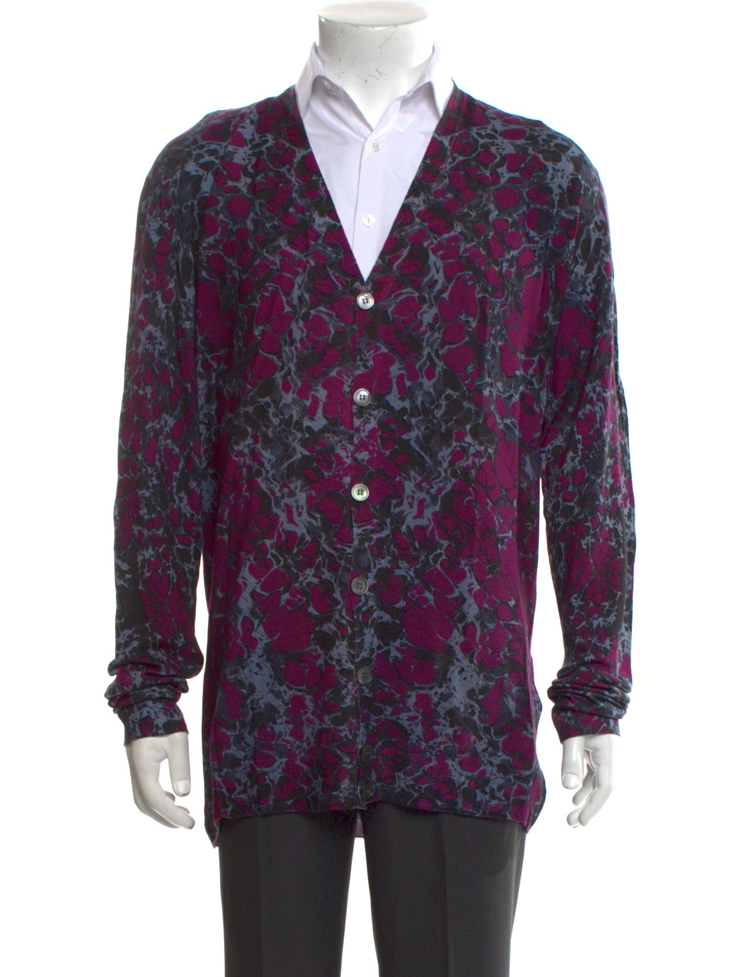 Alexander McQueen Wool Printed Cardigan