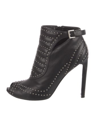 Alexander McQueen Leather Printed Lace-Up Boots