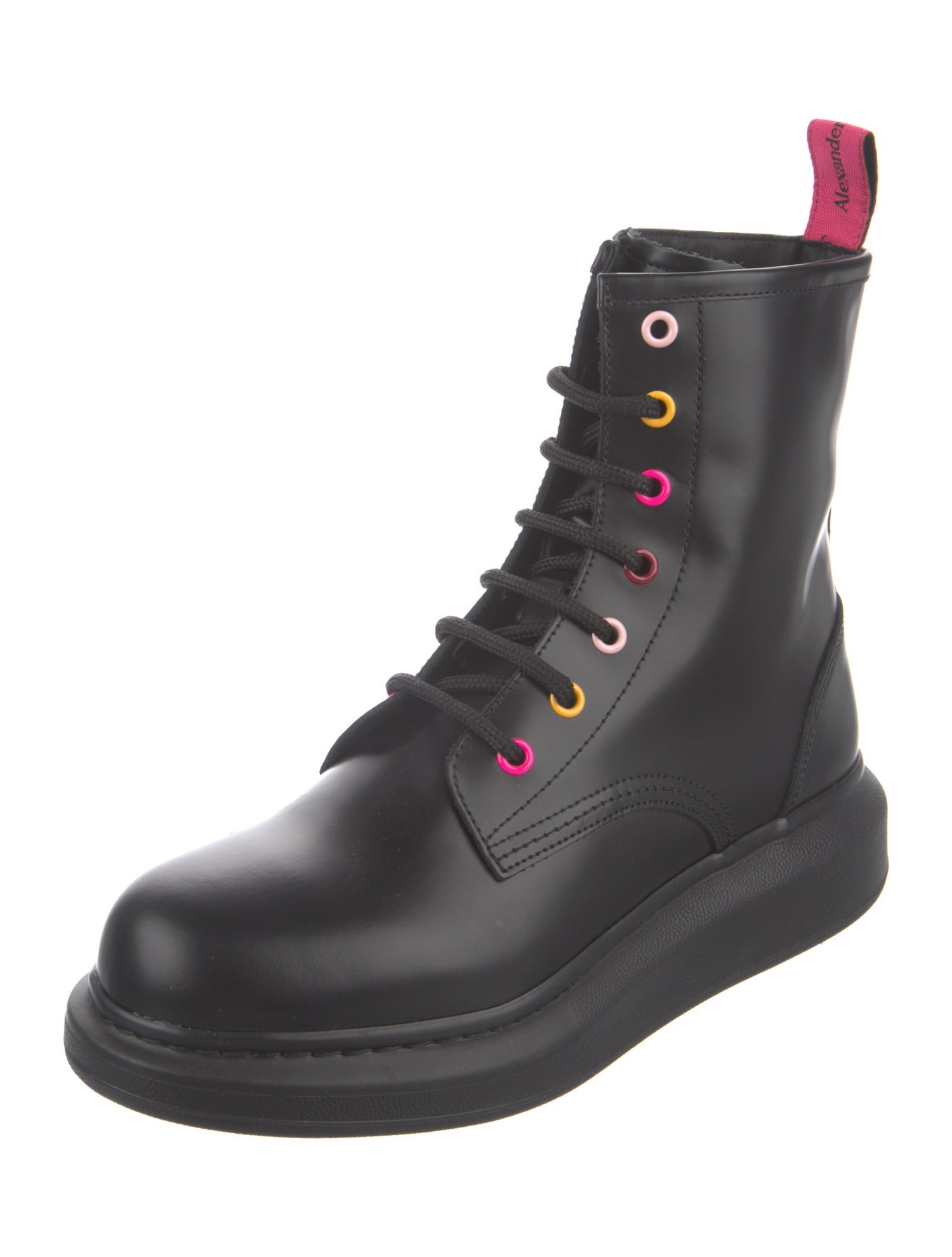 Alexander McQueen Leather Combat Boots