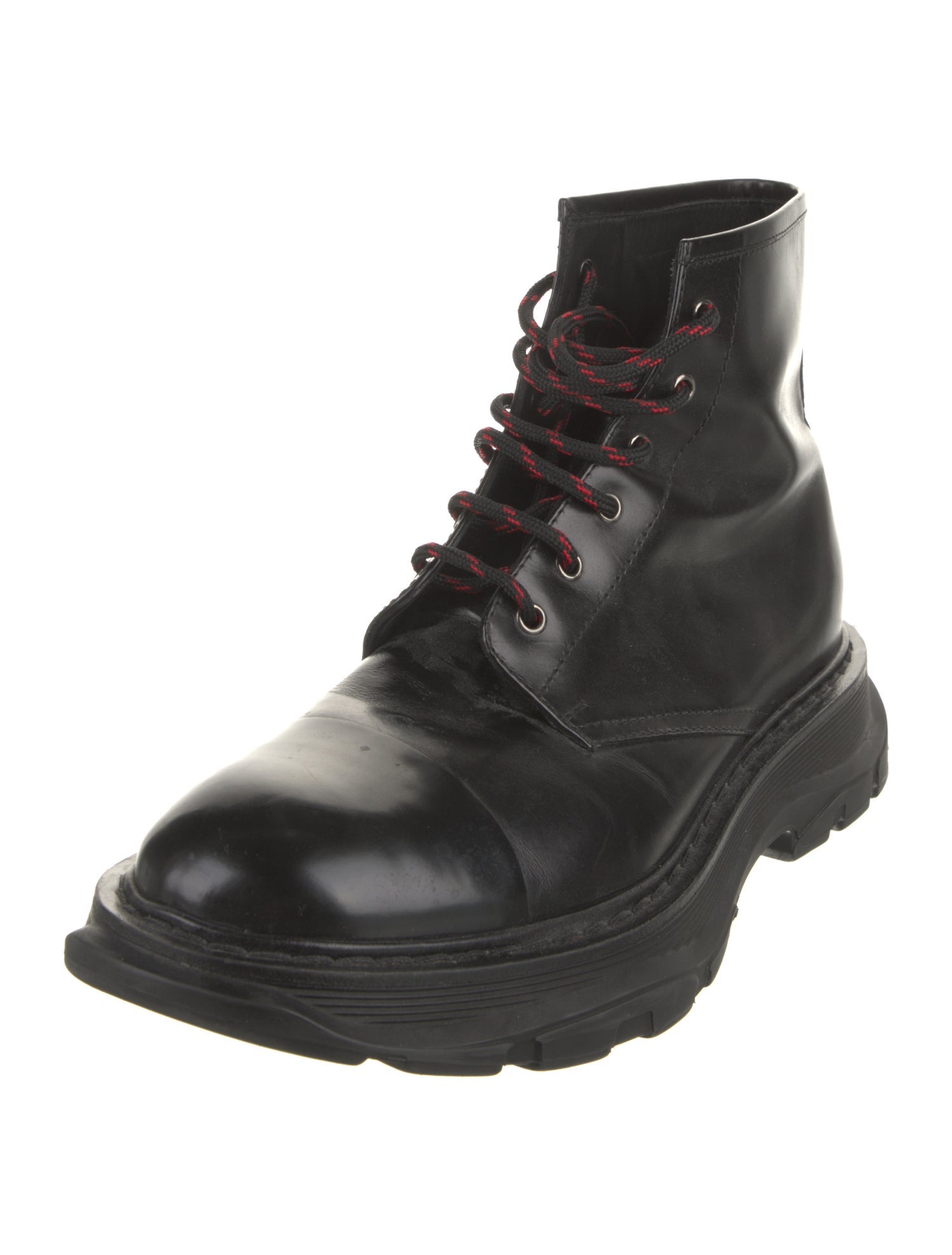 Alexander McQueen Leather Lace-Up Boots