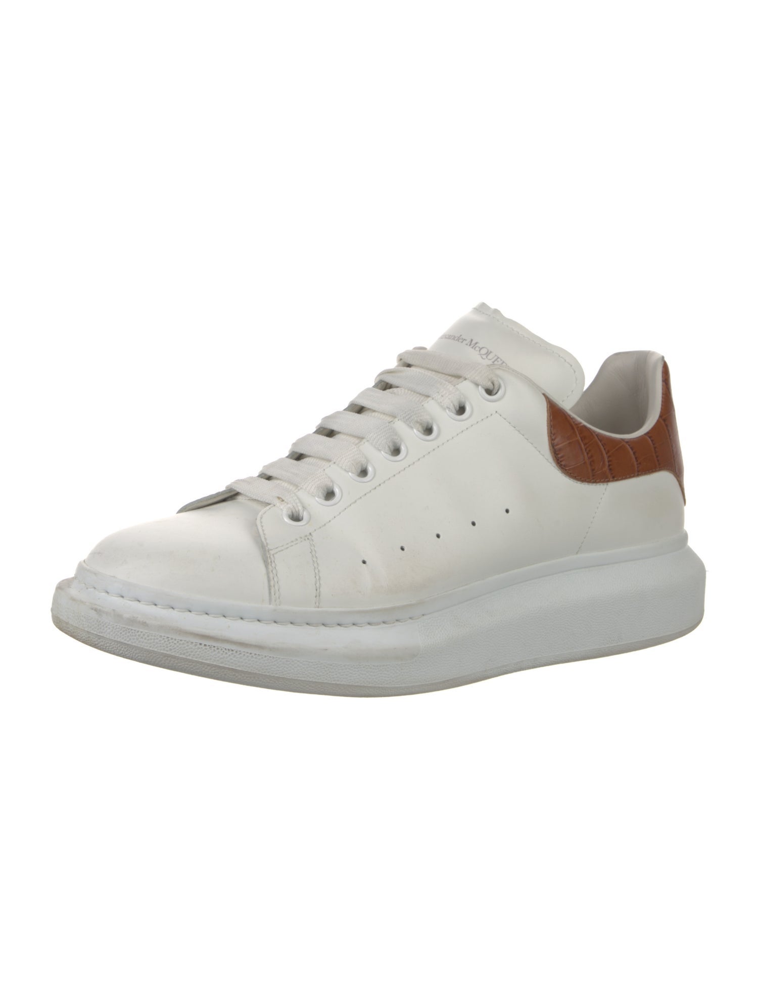 Alexander McQueen Leather Mesh Accents Chunky Sneakers