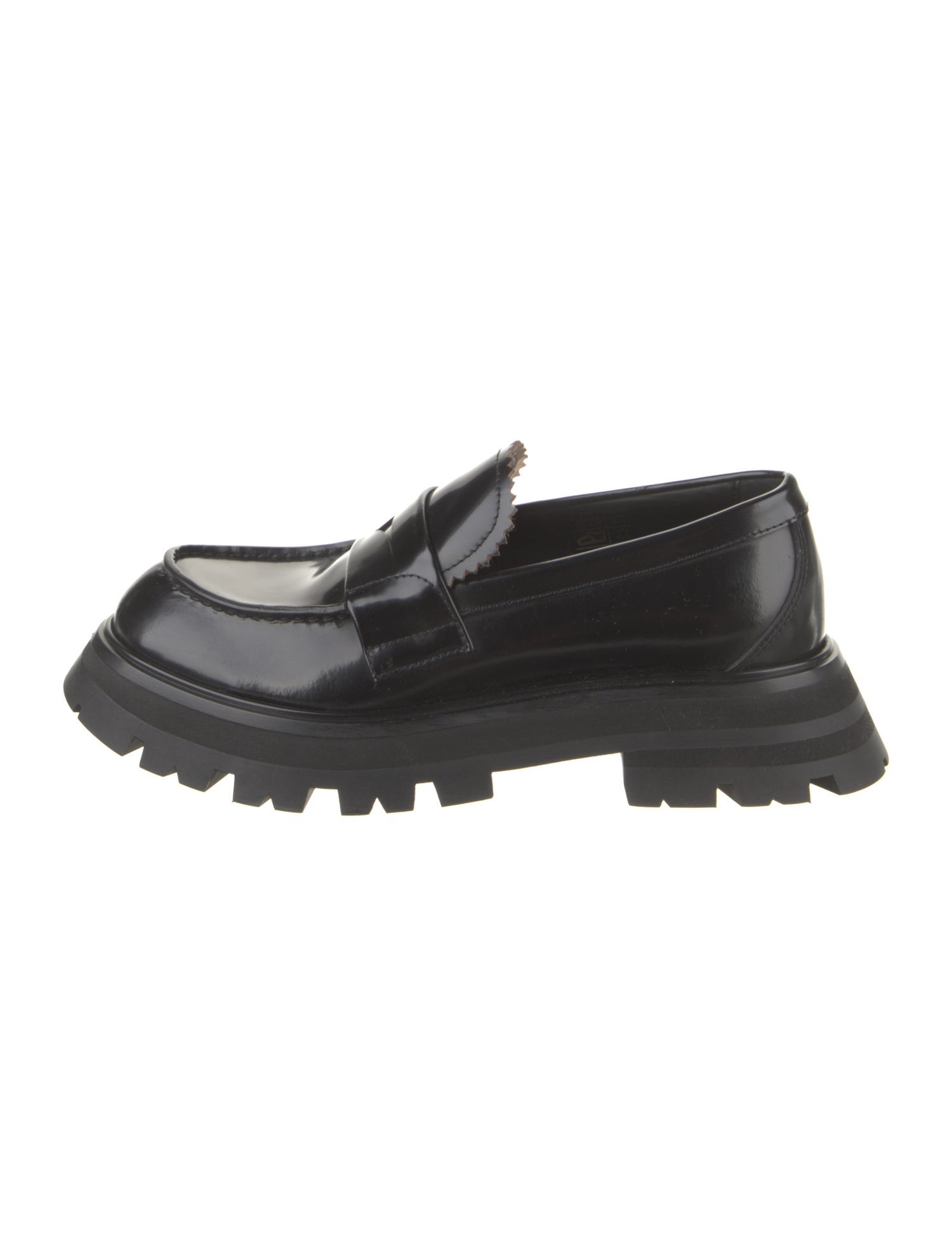 Alexander McQueen Leather Scalloped Accent Loafers