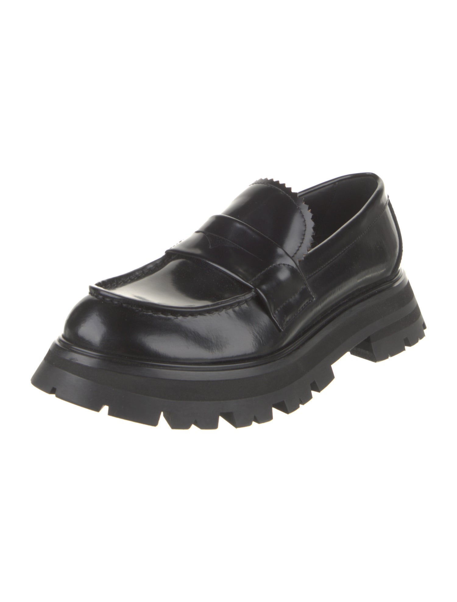 Alexander McQueen Leather Scalloped Accent Loafers