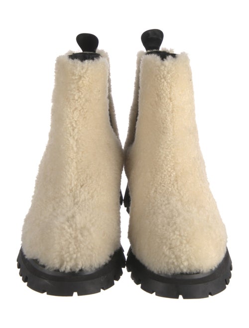 Alexander McQueen Shearling Leather Trim Embellishment Chelsea Boots