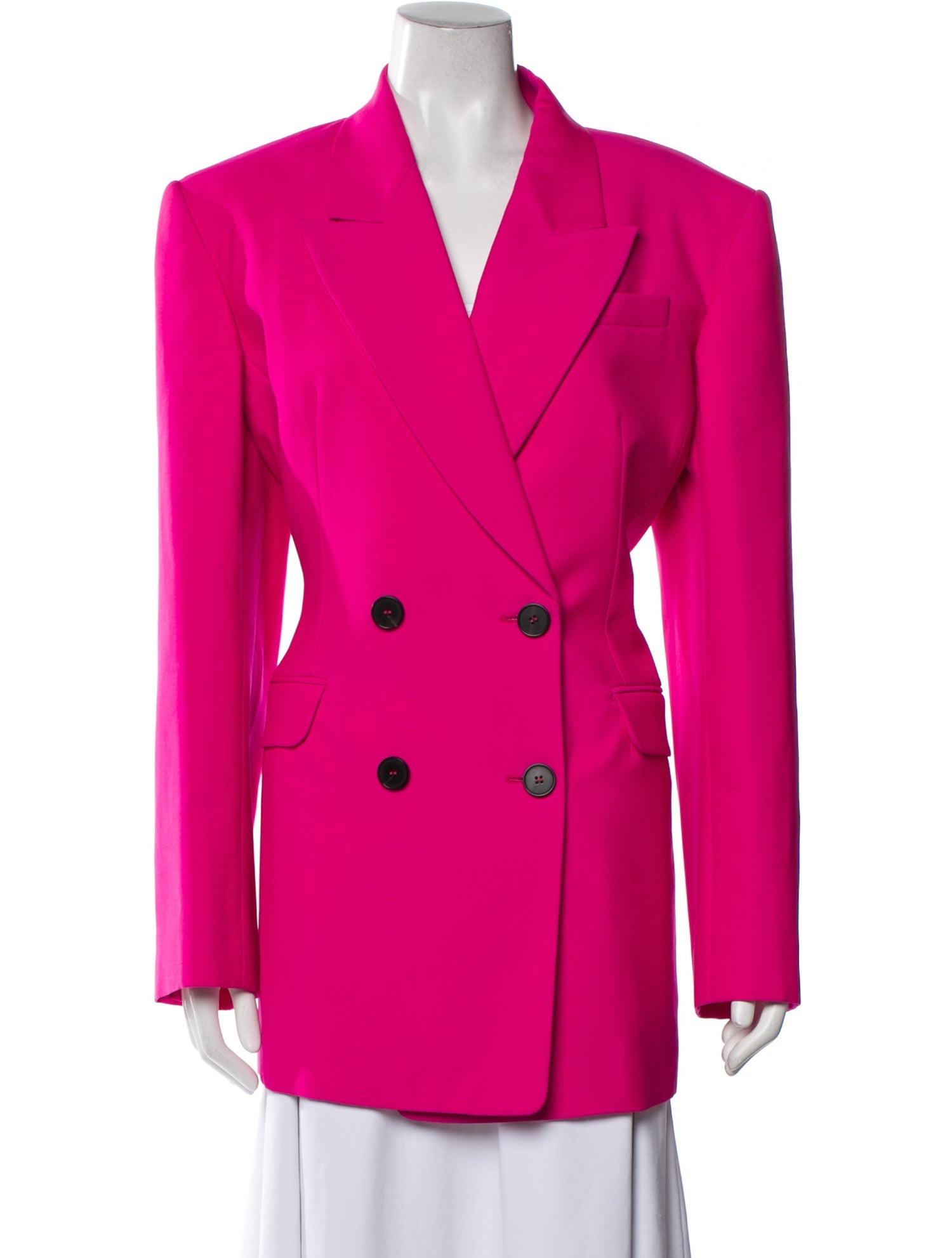 ジャケット ALEXANDER MCQUEEN PINK WOOL BLEND BLAZER Alexander McQueen Burgundy Wool Blend Drape Women's Blazer