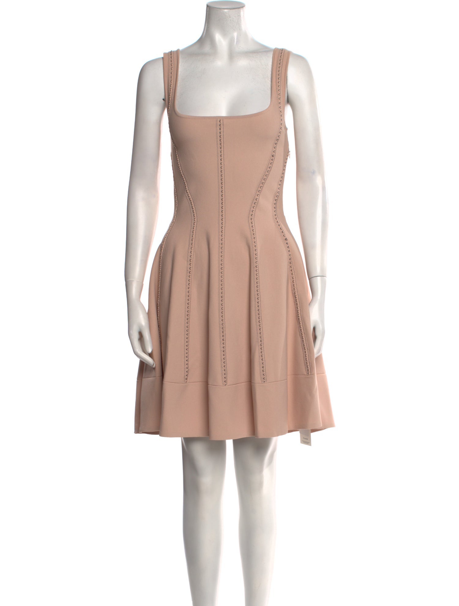 Alexander McQueen Square Neckline Mini Dress