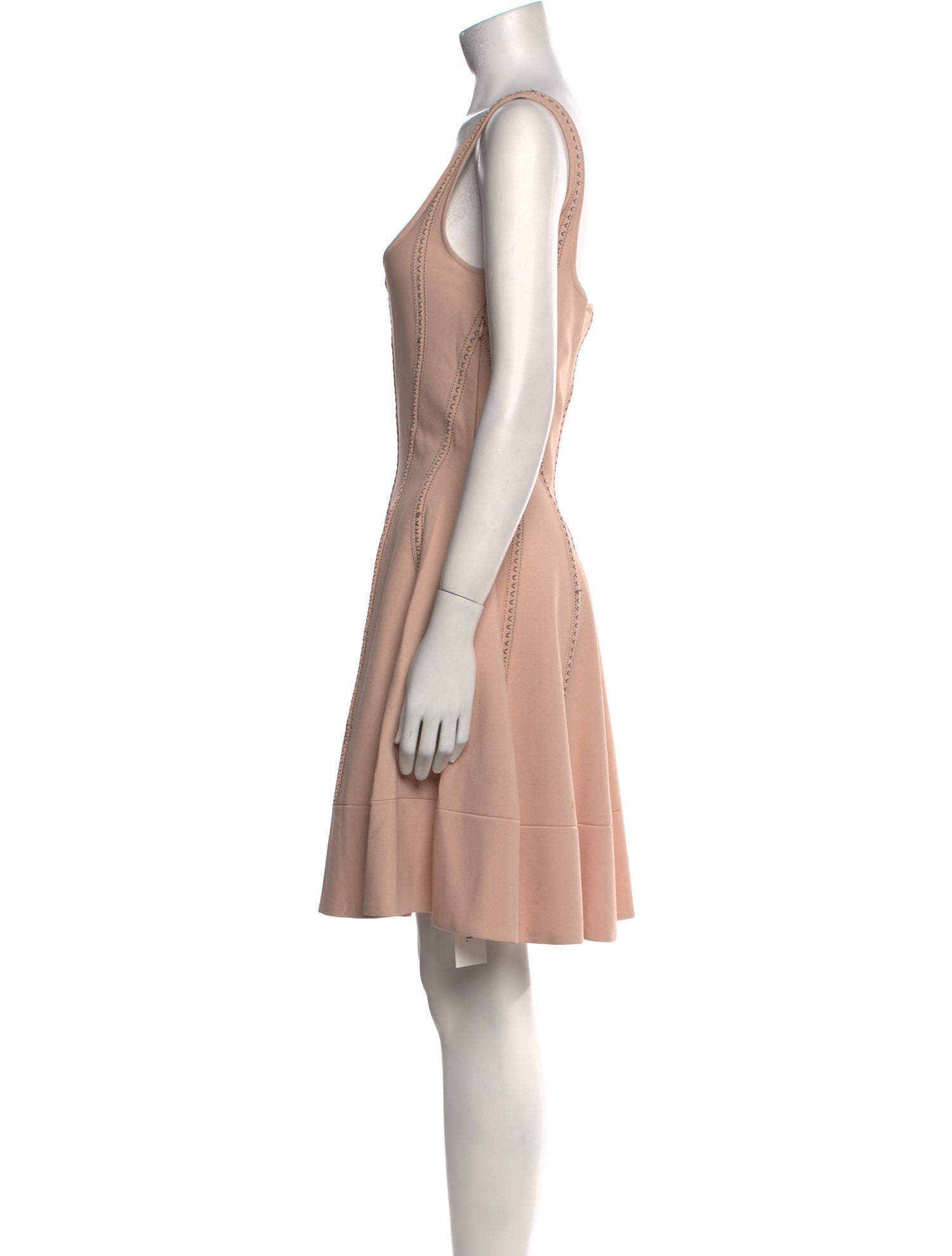 Alexander McQueen Square Neckline Mini Dress