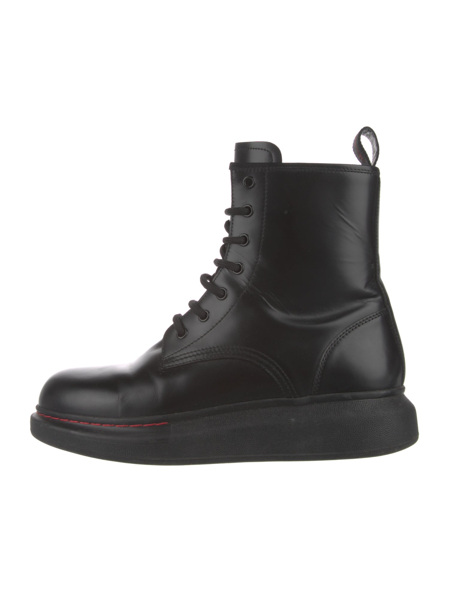 Alexander McQueen Leather Lace-Up Boots