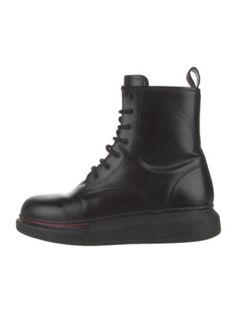 Alexander McQueen Leather Lace-Up Boots
